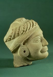 Buffed Sandstone Turbaned Head, Sarnath, 3rd Century BC