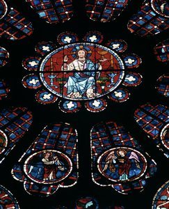 Christ in Majesty; south rose window, c.1226 by Unbekannt Unbekannt