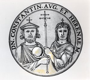Constantine VI and his Mother Irene (engraving) by Unbekannt Unbekannt