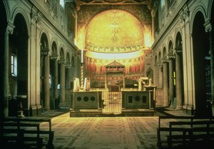 Interior View of the Main Altar of San Clemente, Rome, Italy by Unbekannt Unbekannt