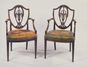 Pair of George III Rosewood Dining Chairs, After a Design by George Hepplewhite by Unbekannt Unbekannt