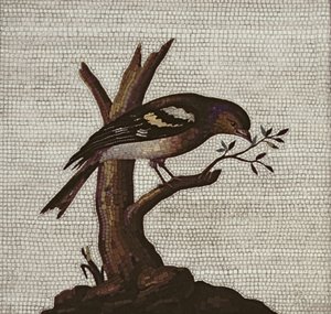 Roman mosaic of a bird in a tree by Unbekannt Unbekannt