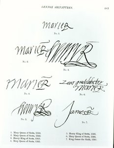 Signatures of Mary Queen of Scots, Henry King of Scots and James VI of Scotland by Unbekannt Unbekannt