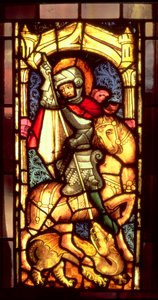 Stained Glass Window Depicting St. George and the Dragon from Cologne, c.1300