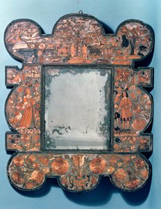Straw-work mirror frame, 1670-80 by Unbekannt Unbekannt