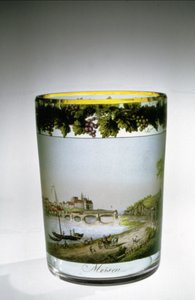 Tumbler enamelled with a view of Meissen by Samuel Mohn, German, early 19th century by Unbekannt Unbekannt