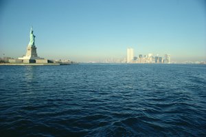 View of the Statue of Liberty and the Southern End of Manhattan Island