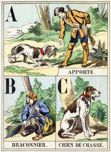 A B C: Fetch, Poacher, Hunting Dog - The Hunting Alphabet, c.1890 by Unbekannt