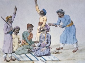 A Group of Thugs Preparing to Strangle a Victim