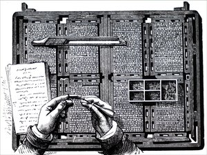 A Compositor Making Corrections at Gallery Proof Stage by Unbekannt