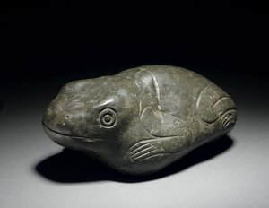A rare Aztec stone frog