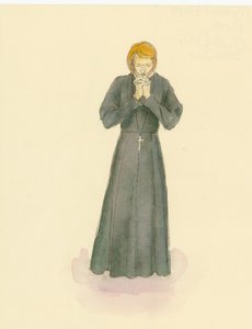 A Reconstruction Illustration of a Medieval Priest by Unbekannter Künstler