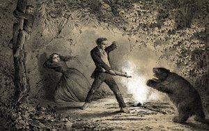 After the Shipwreck, the Sailor Pierre Viaud Defends Himself from Ferocious Beasts by Unbekannter Künstler