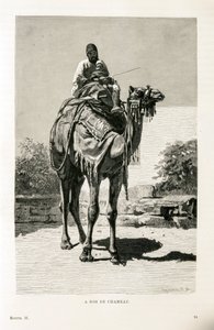 An Egyptian and His Child on a Camel - Illustration from the Atlas of Egypt