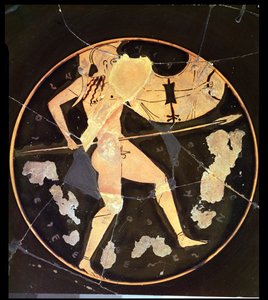 Athenian red-figure kylix depicting a Greek warrior, Greek (c.500 BC)