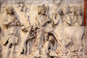 Depiction of a Crowd Praying When the King Went Past