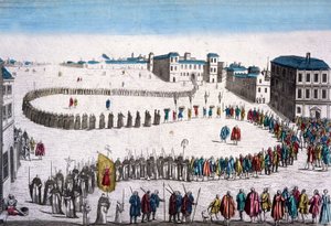 Big Procession of Inquisition in Lisbon, French Engraving