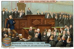 Bismarck in Reichstag by Unbekannter Künstler