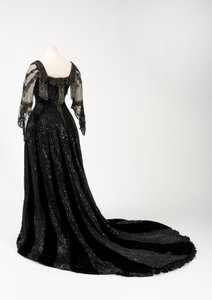Black Full Length Evening Gown Worn by Queen Alexandra by Unbekannt