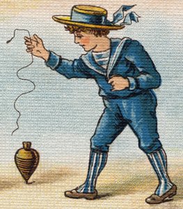 Boy playing the top