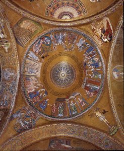 Byzantine architecture: view of the dome with mosaics on a golden background by Unbekannt