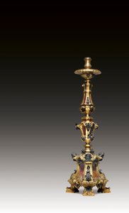Candlestick with Cupid Masks and Busts on a Scrolled Base, Rome