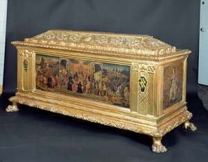 Cassone with panels depicting The Continence of Scipio and allegories of Fortitude and Prudence, attributed to the workshop of Apollonio di Giovanni, c.1460-65 by Unbekannt