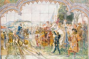 Ceramic Tiles in the Plaza de España Depicting King Boabdil