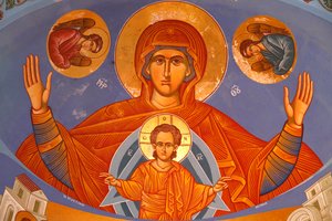 Virgin and Child Chancel Ceiling Fresco by Unbekannt