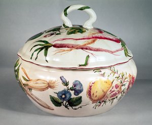 Chelsea Soup Tureen with Botanical Decoration, c.1753-57