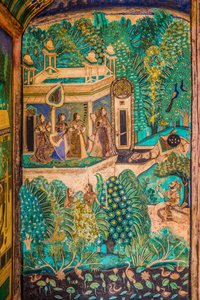 Chittra Shala courtyard with virtuoso fine paintings, Taragarh Fort, Bundi, Rajasthan, India, Asia by Unbekannter Künstler