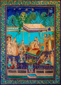 Chittra Shala courtyard with virtuoso fine paintings, Taragarh Fort, Bundi, Rajasthan, India, Asia by Unbekannter Künstler