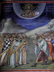 Christ in glory controlling the temporal and spiritual forces