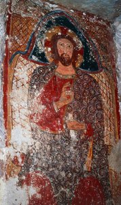 Christ the Teacher, fresco in crypt, Sanctuary of Mary of Stairs, Massafra, Italy