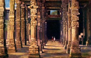 Colonade with Hindu Carvings, Qutb Minar, Early 20th Century
