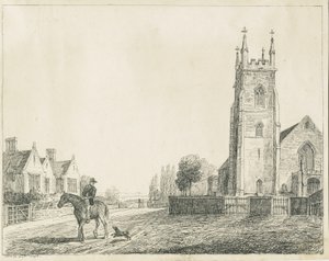 Colwich Church: pen sketch