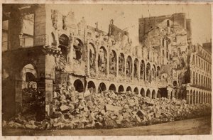 Commune of Paris (1871): View of the Ministry of Finance After the Fire of May 1871