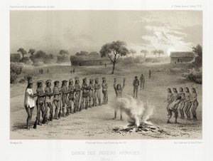 Dance of the Apinage Indians, Brazil, c 1843-1847 by Unbekannt