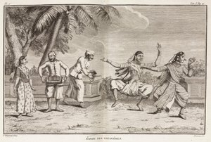 Dancers and musicians, India by Unbekannt