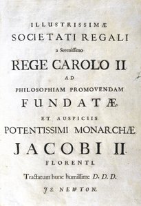 Dedication page of Newton