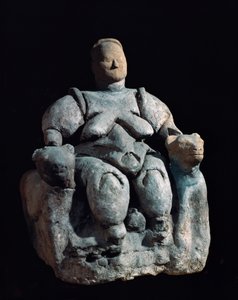 Mother Goddess, terracotta statue. 8000-6000 AD from Catal Huyuk by Unbekannt