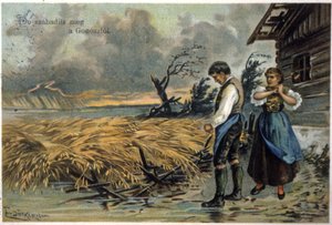 Deliver Us from Evil. Peasants After the Storm. c.1900 (Illustration)