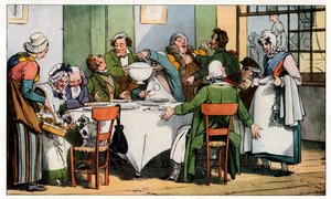 Dining in a 19th century French Inn