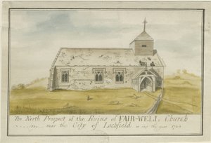 Farewell Church: coloured pen drawing, 1744 by Unbekannt