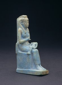 Figure of Isis, Seated on a Throne, Holding the Child Horus in Her Lap, Egyptian, 26th Dynasty, 664-525 BC