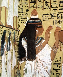 Figure of Orante, tombs of artisans. Site of Deir El Medineh in Luxor, Egypt