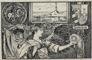 First World War (1914-1918): Italian Patriotic Postcard for the Attachment of Gorizia to Italy