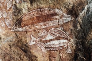 Fish, Rock Painting, Arnhem Land, Northern Territory, Australia, Aboriginal Culture