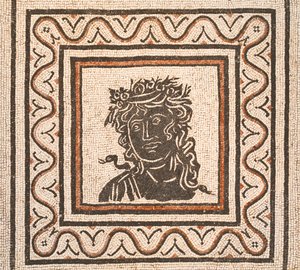 Floor mosaic with the image of a season in the centre, third century AD, National Museum of Rome, Rome, Italy by Unbekannter Künstler