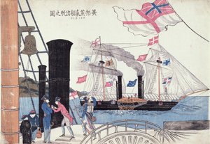 Foreign steamships, Nagasaki, Japanese